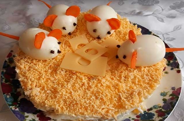 Мышки в салате «Апельсинка»