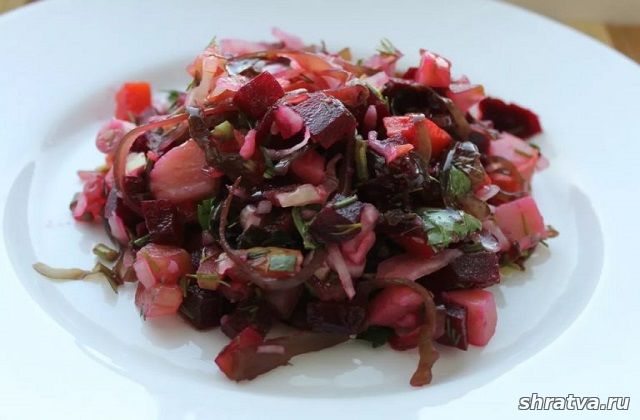 Салат из свеклы с морской капустой
