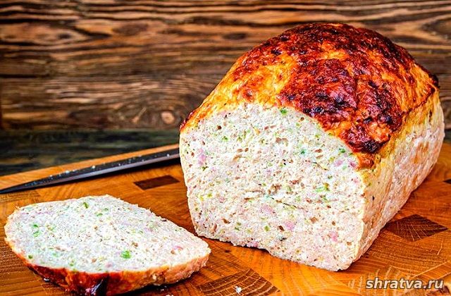 Мясной хлеб из куриного фарша с овощами