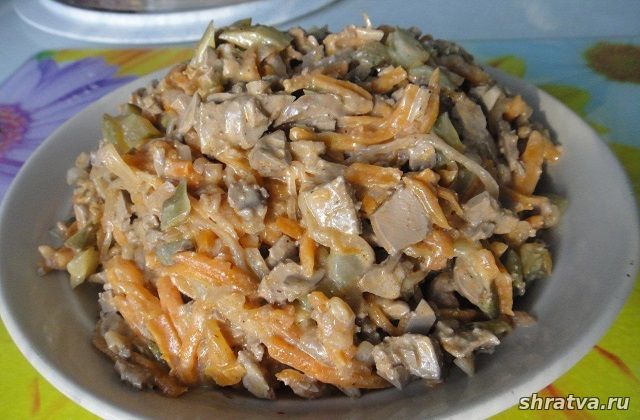 Салат «Шахтерский» с говядиной и грибами