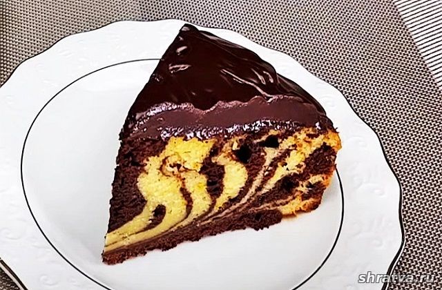 Шоколадный пирог с тыквой «Зебра»