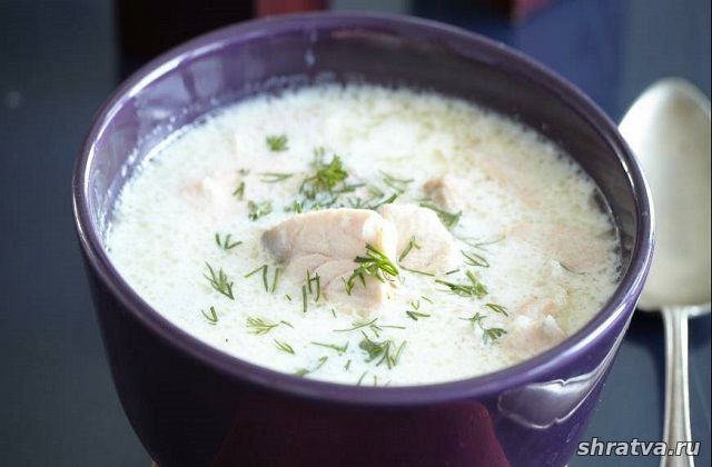 Крем-суп с антоновкой и лососем