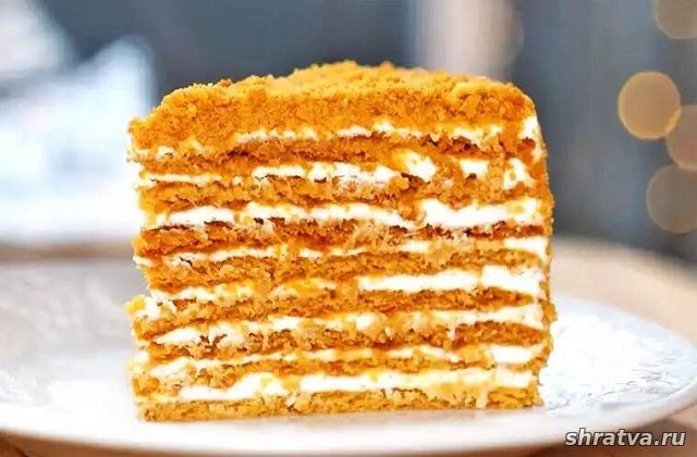Медовый торт со сметанно-сливочным кремом и карамелью от 15.12.2023.