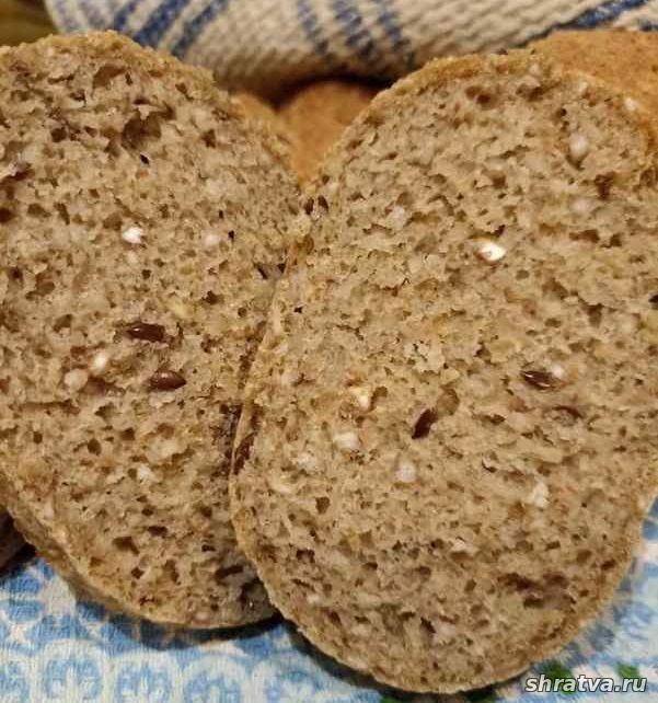 Гречневый хлеб с семенами льна
