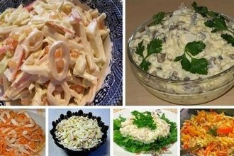 Рецепты салатов из кальмаров