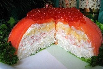 Рыбный закусочный торт «Рыбацкая удача»