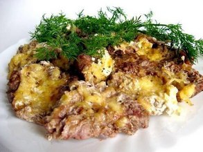 Мясные - ёжики - с картошкой под сыром