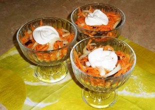 Салат из печени с морковью