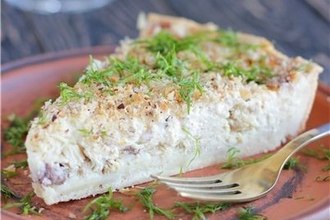 Пирог с рыбой и соусом «Бешамель»